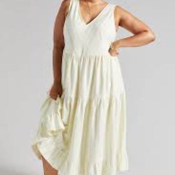 ANTHROPOLOGIE STRIPED TIERED MAXI NEUTRALS NEON GREEN WOME DRESS SIZE SMALL - Picture 10 of 11